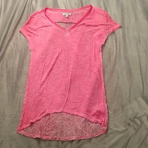 Pink Lace Back Top XS